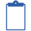 A blank clipboard for check lists