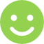 A green image of a happy face