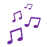 Symbols of notes to represent music being played