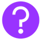 A white question mark in a purple bubble