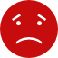 A red image of a sad face