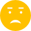 A yellow image of a confused face